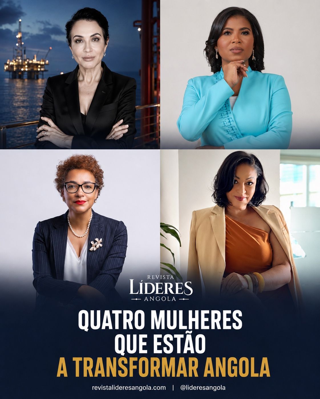 Publicação Revista Líderes Angola com Rita de Cássia Rocha entre quatro mulheres que estão a transformar Angola